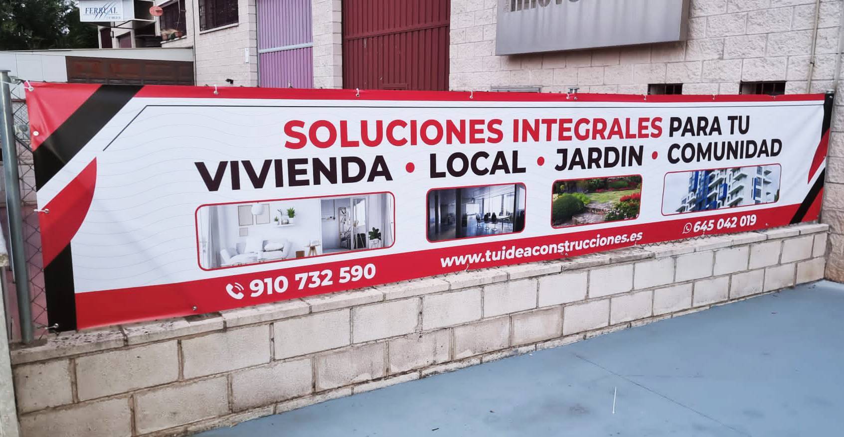 Lona publicitaria de gran formato para promoción exterior