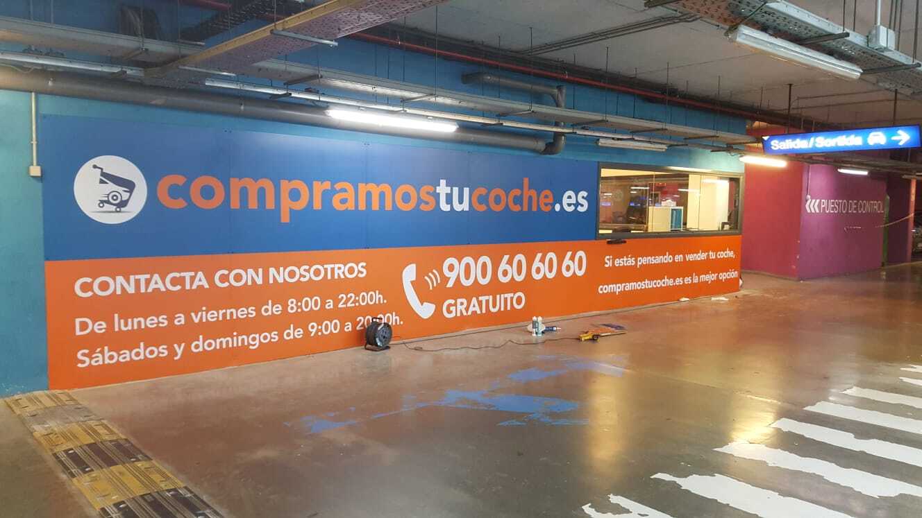 Lona de gran formato impresa para valla publicitaria urbana. Rotusil Comunidad de Madrid