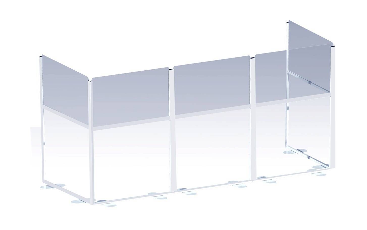 Panel separador modular de metacrilato para sala diáfana en Madrid