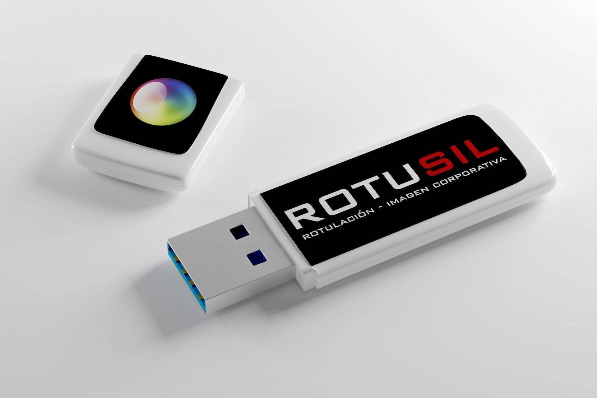 Memorias USB personalizadas con logotipo como merchandising de empresa